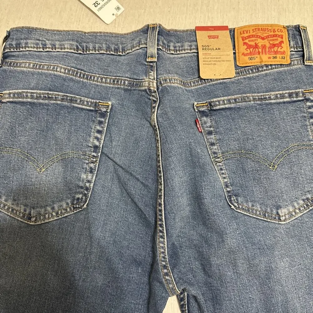 Levi's 505 Men's Regular Fit Stretch-Brand New 36x32 BNWT